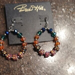 Multicolor Beaded Hoop Earrings